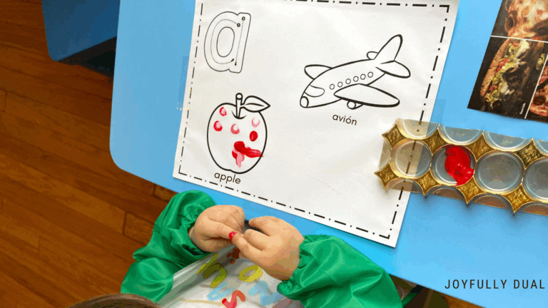 the bridge for letter sounds: A is for apple and avión